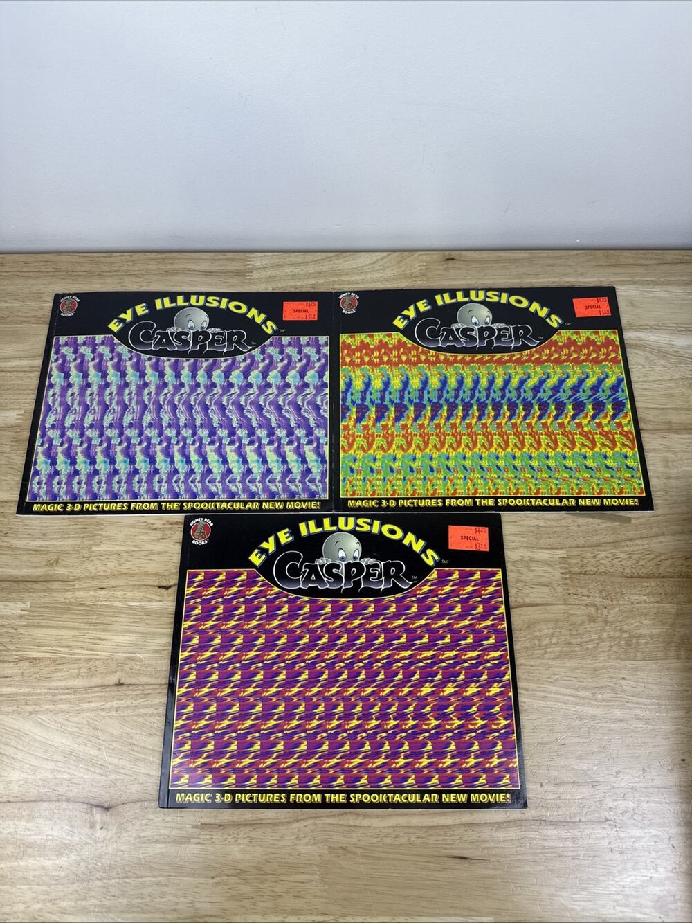 Casper Movie 3-D Magic Eye Illusion Book Vintage 1995 Lot Of 3